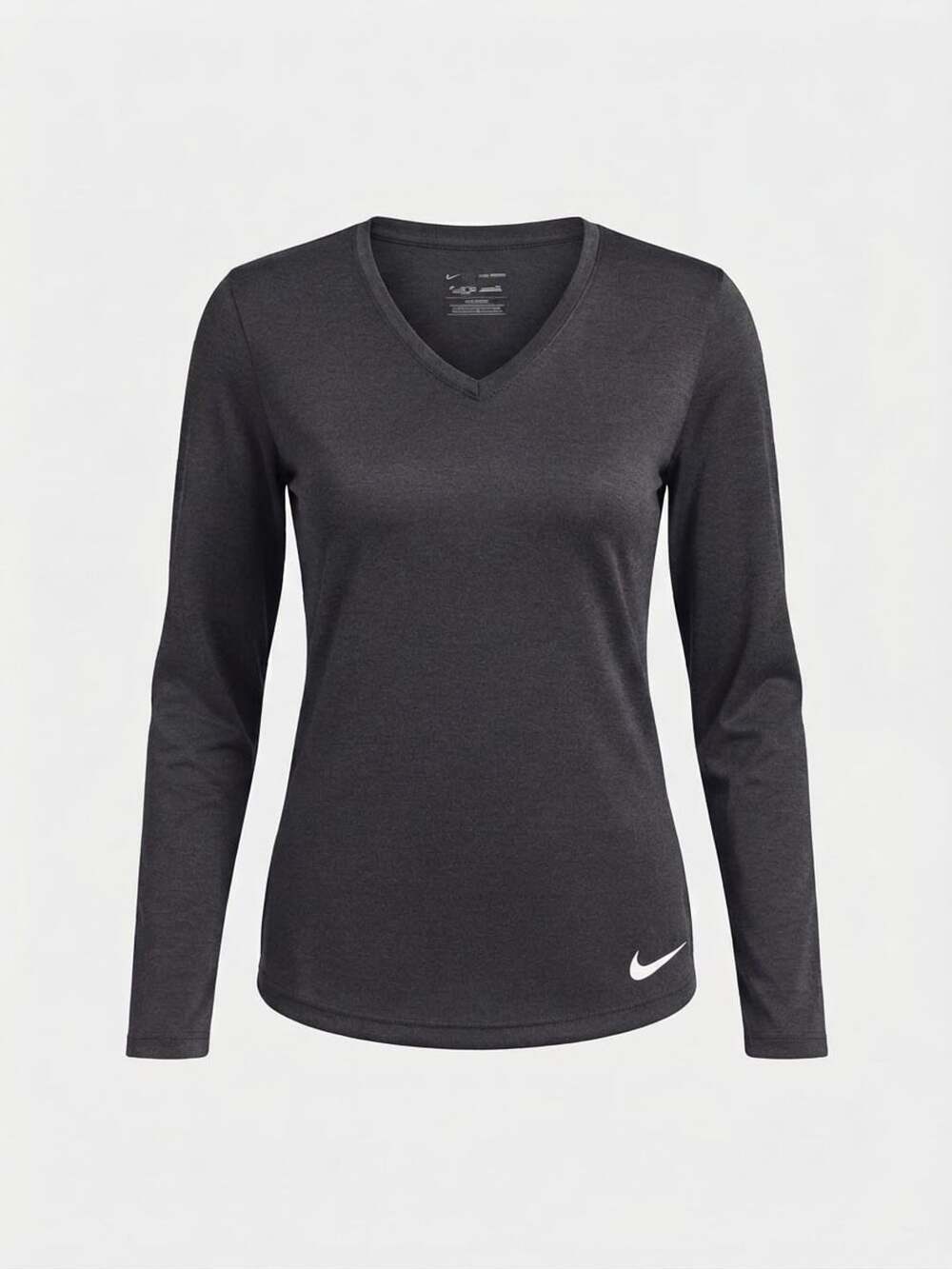 Nike Dri-FIT V-Neck Long Sleeve Shirt Size M/L Black